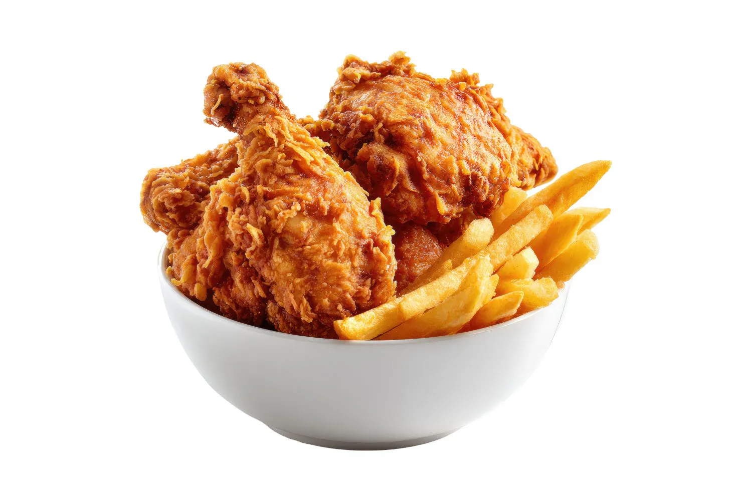 Fried chicken pieces with French fries at Supreme Wings & More, a Fast-Food Restaurant in Columbus